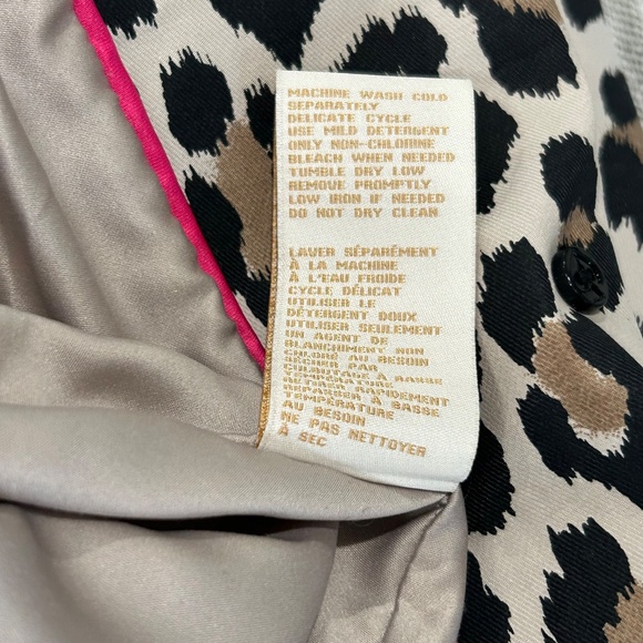 Kate Spade Cotton Blend Leopard Print A-line Coat Women's Size Small Button Up - Picture 10 of 15